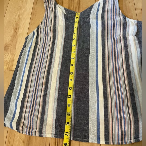 A New Day Tie-Shoulder Linen Tank in Nautical Stripe - Picture 5 of 5